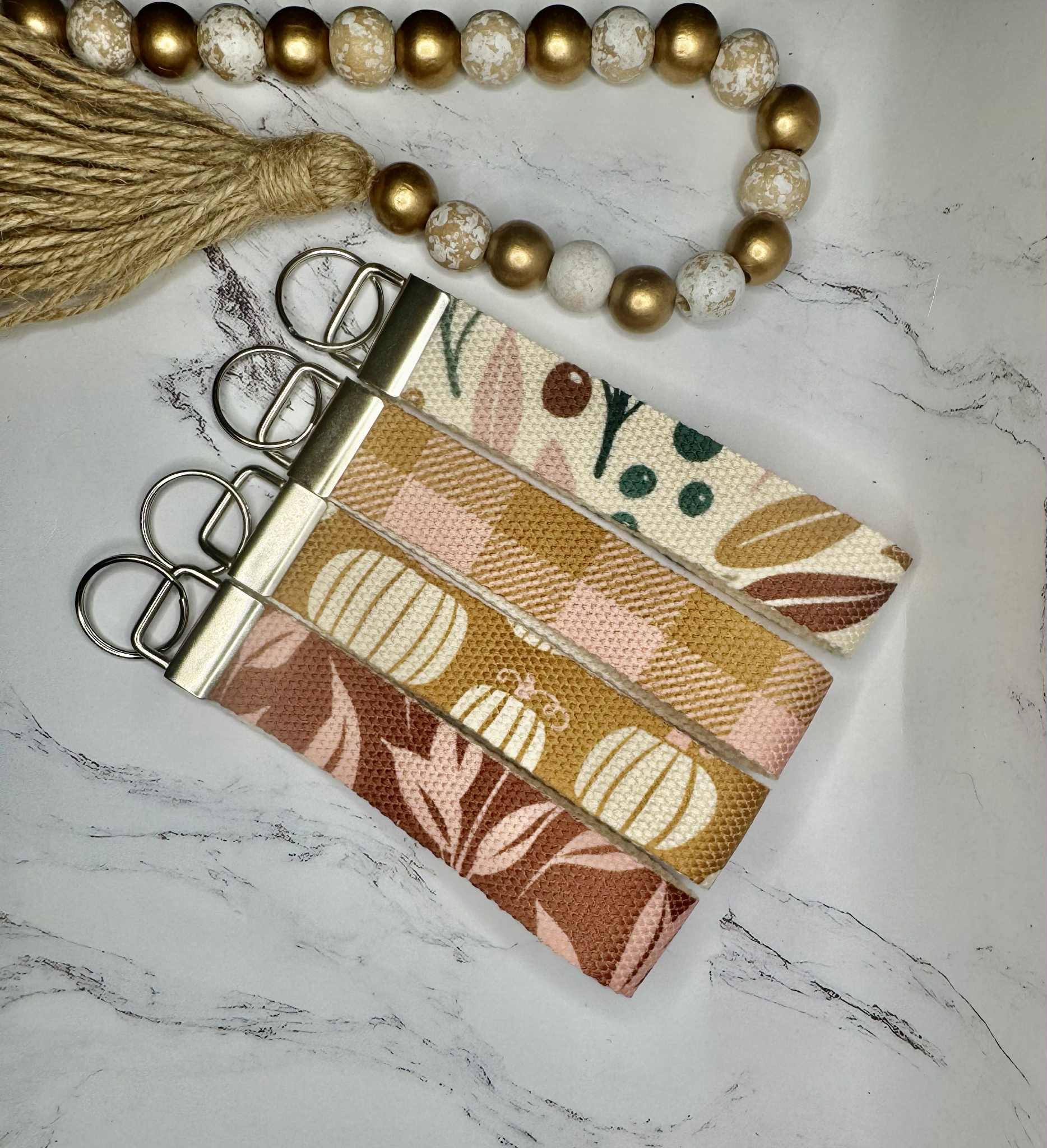 Canvas Wristlet Keychain Lanyard