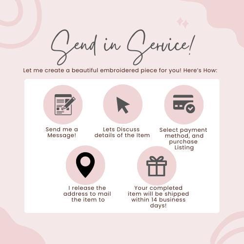 Send in Service Machine Embroidery: Mail Me Your Item!